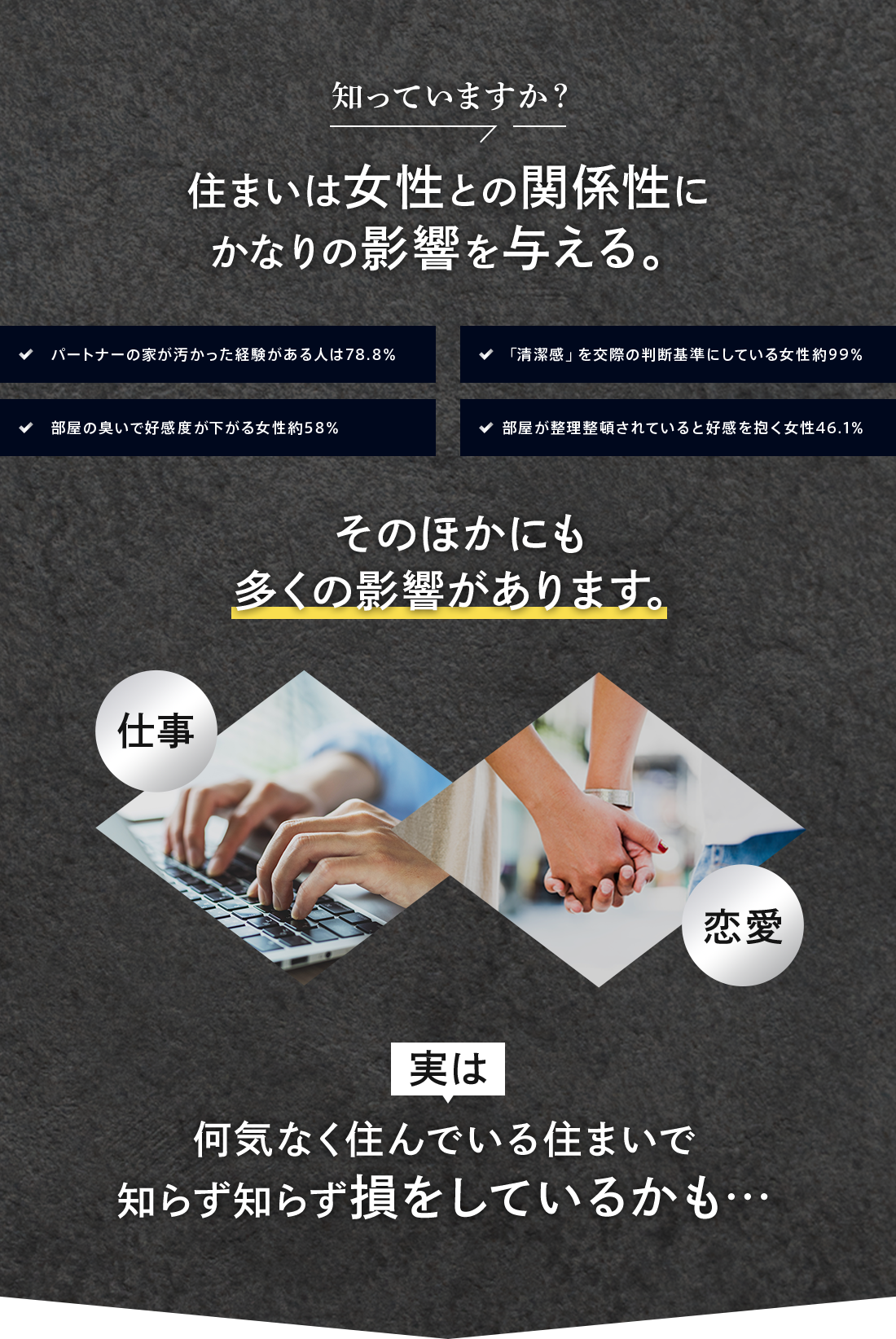 住まいは女性との関係性にかなり影響を与える。